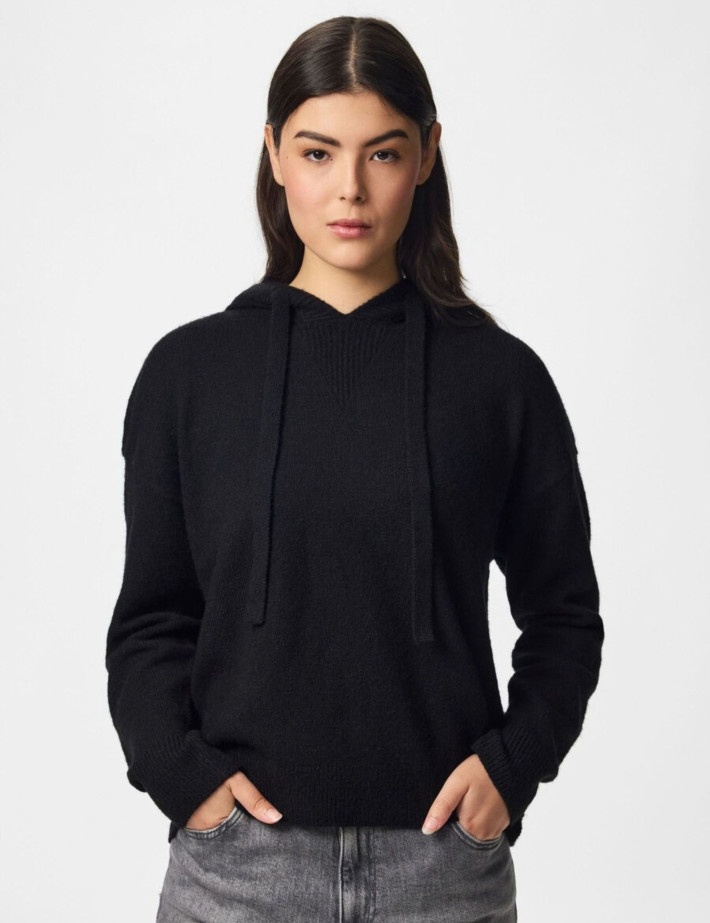 PIECES Pull Femme à Capuche Malou Noir - 3