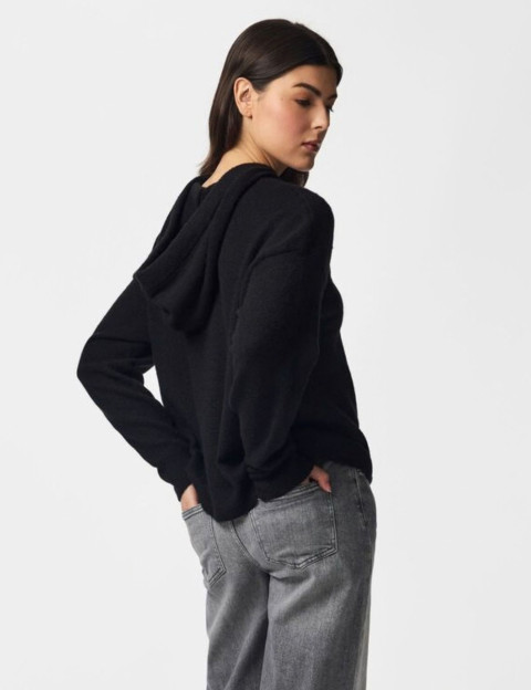 PIECES Pull Femme à Capuche Malou Noir - 4