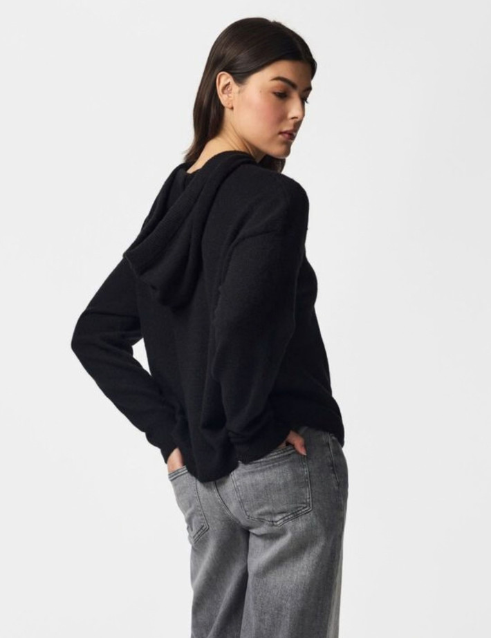 PIECES Pull Femme à Capuche Malou Noir - 4