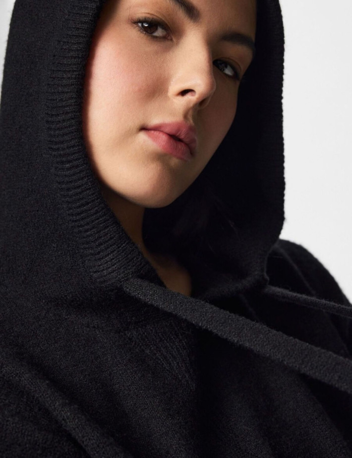 PIECES Pull Femme à Capuche Malou Noir - 5