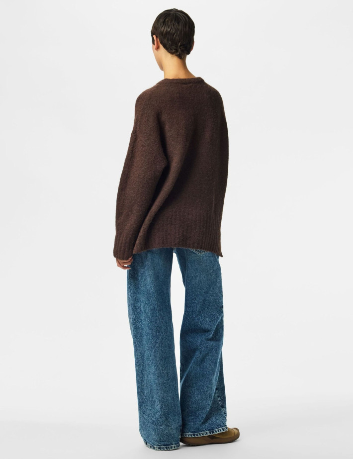 PIECES Pull Femme Tina Marron - 5