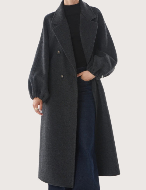Giovanni Paris Manteau Long Femme Manola Anthracite - 3