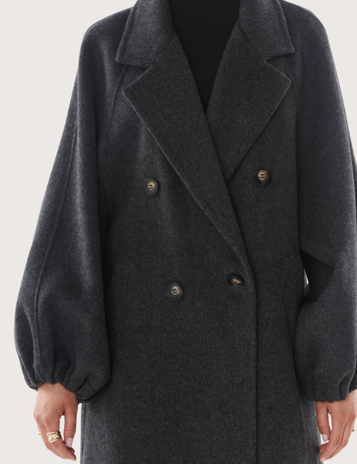 Giovanni Paris Manteau Long Femme Manola Anthracite - 2