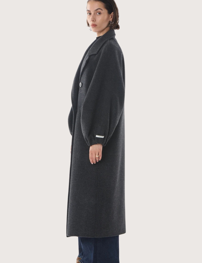 Giovanni Paris Manteau Long Femme Manola Anthracite - 4