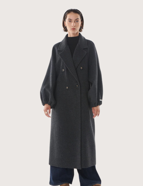 Giovanni Paris Manteau Long Femme Manola Anthracite