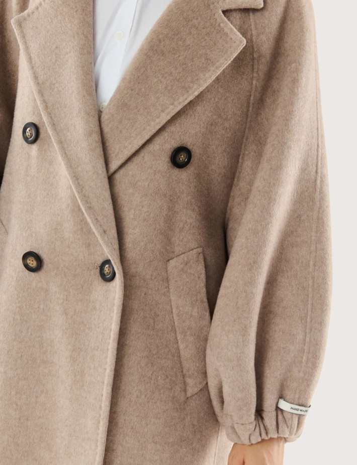 Giovanni Paris Manteau Longe Femme Manola Taupe - 3