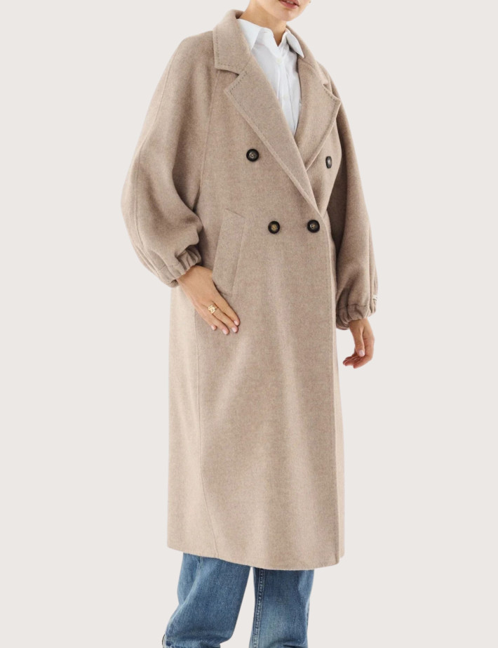 Giovanni Paris Manteau Longe Femme Manola Taupe - 4