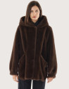 Giovanni Paris Manteau Femme en Fausse Fourrure Selena Marron
