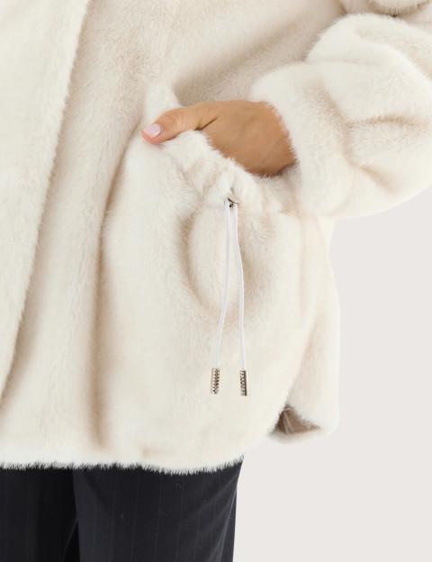 Giovanni Paris Manteau Femme en Fausse Fourrure Selena Blanc - 3