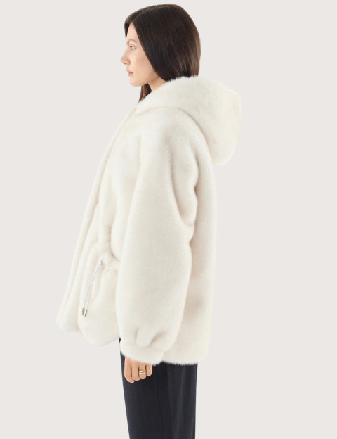 Giovanni Paris Manteau Femme en Fausse Fourrure Selena Blanc - 5