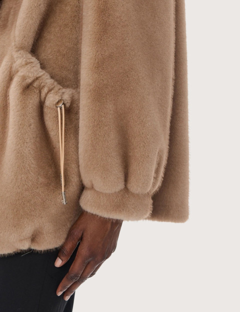 Giovanni Paris Manteau Femme en Fausse Fourrure Selena Taupe - 3