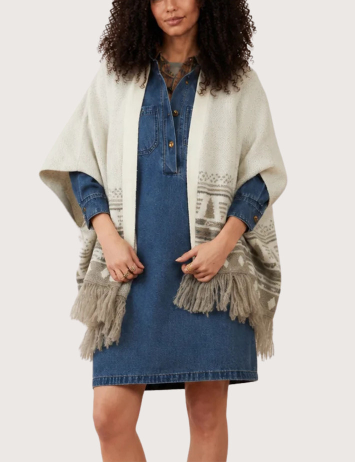 Minuit12 Pull Femme en Maille Chamane Ecru
