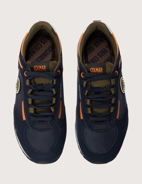 COLMAR Baskets Travis Sport Colors Marine Kaki Orange Homme - 4