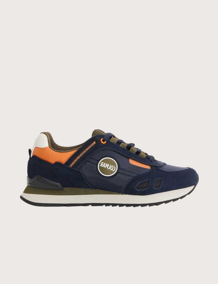 COLMAR Baskets Travis Sport Colors Marine Kaki Orange Homme