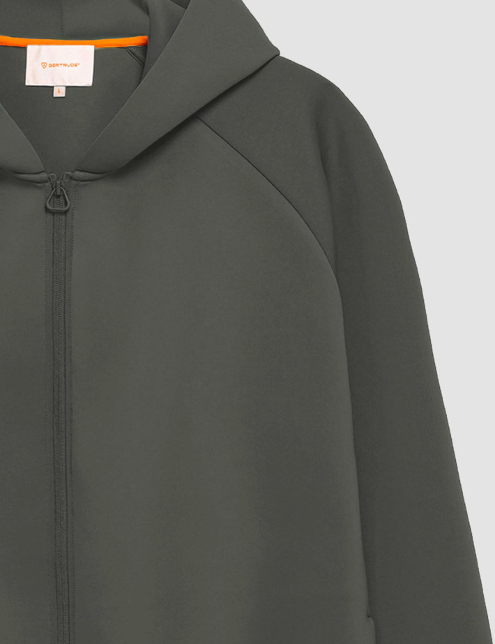 GERTRUDE Sweat Mixte à Capuche Zippé en Maille Scuba Melvin Kaki - 2