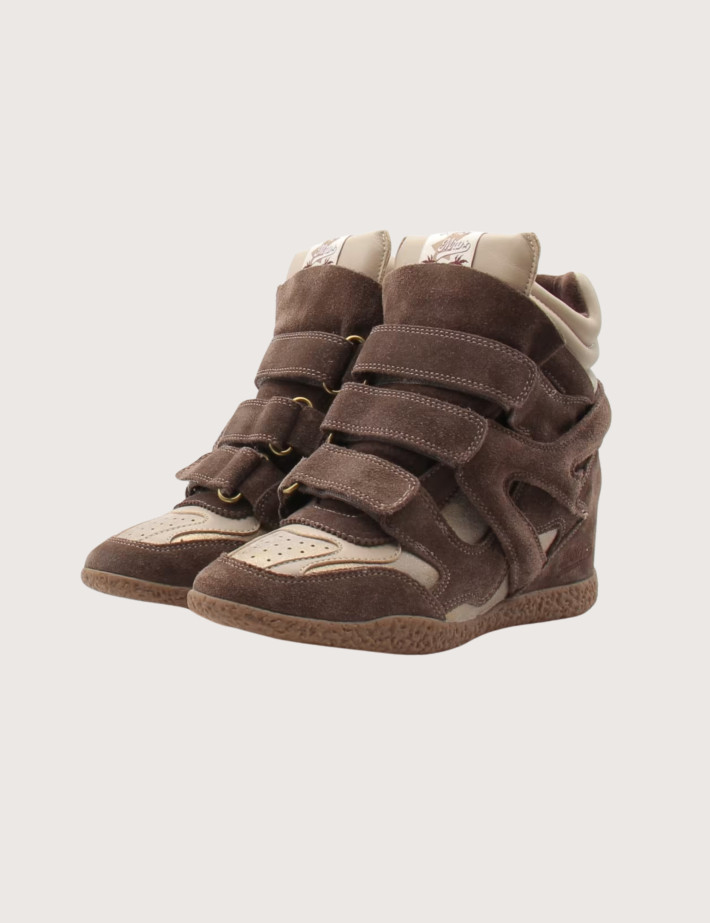 MRP Melrose Place Baskets Montantes Velcro Chamonix Marron Doré - 2