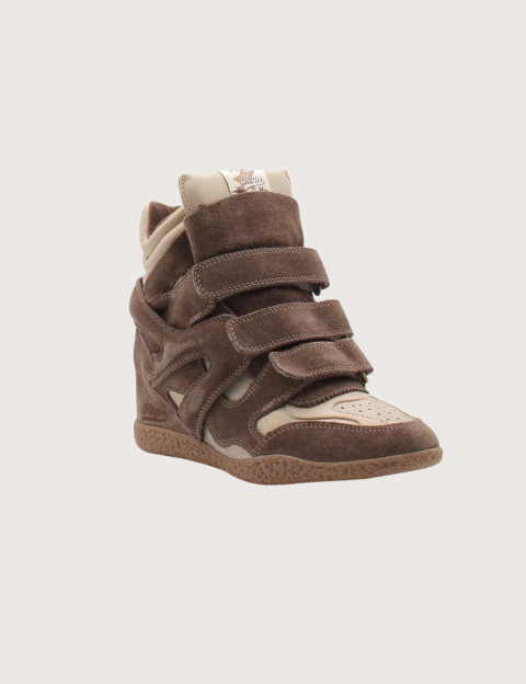 MRP Melrose Place Baskets Montantes Velcro Chamonix Marron Doré - 3