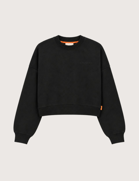 GERTRUDE Sweat Femme Col Rond Cropped Catherine Noir