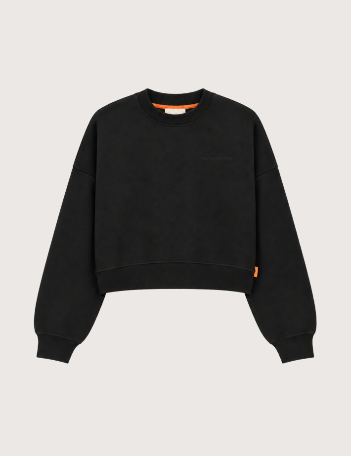 GERTRUDE Sweat Femme Col Rond Cropped Catherine Noir