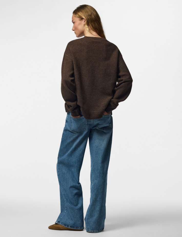 PIECES Pull Femme Sally Marron - 4