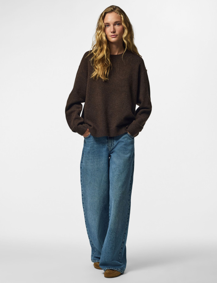 PIECES Pull Femme Sally Marron - 5