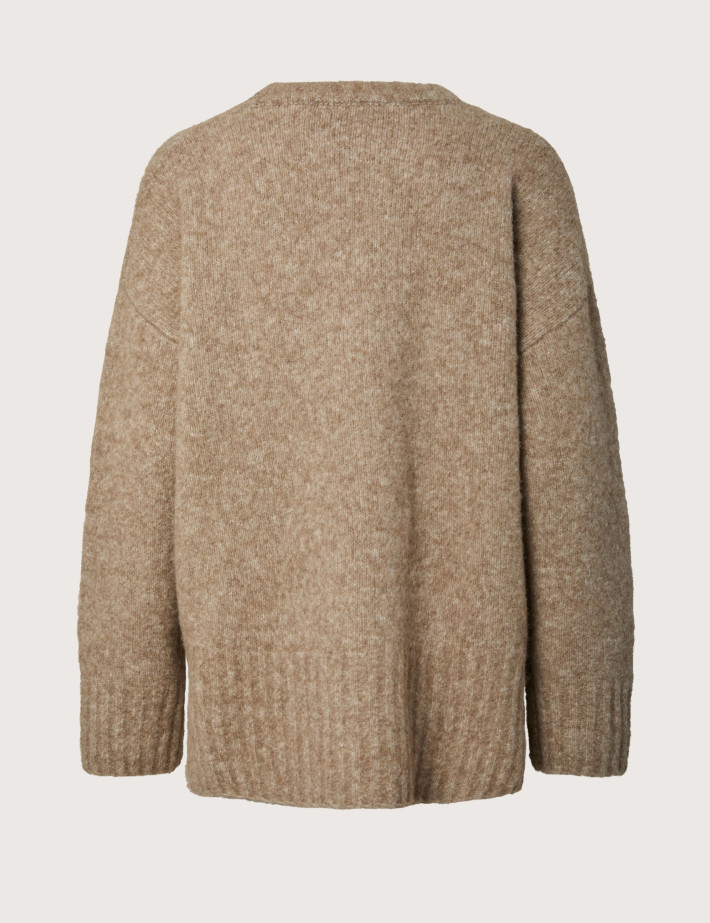 PIECES Pull Femme Tina Taupe - 2