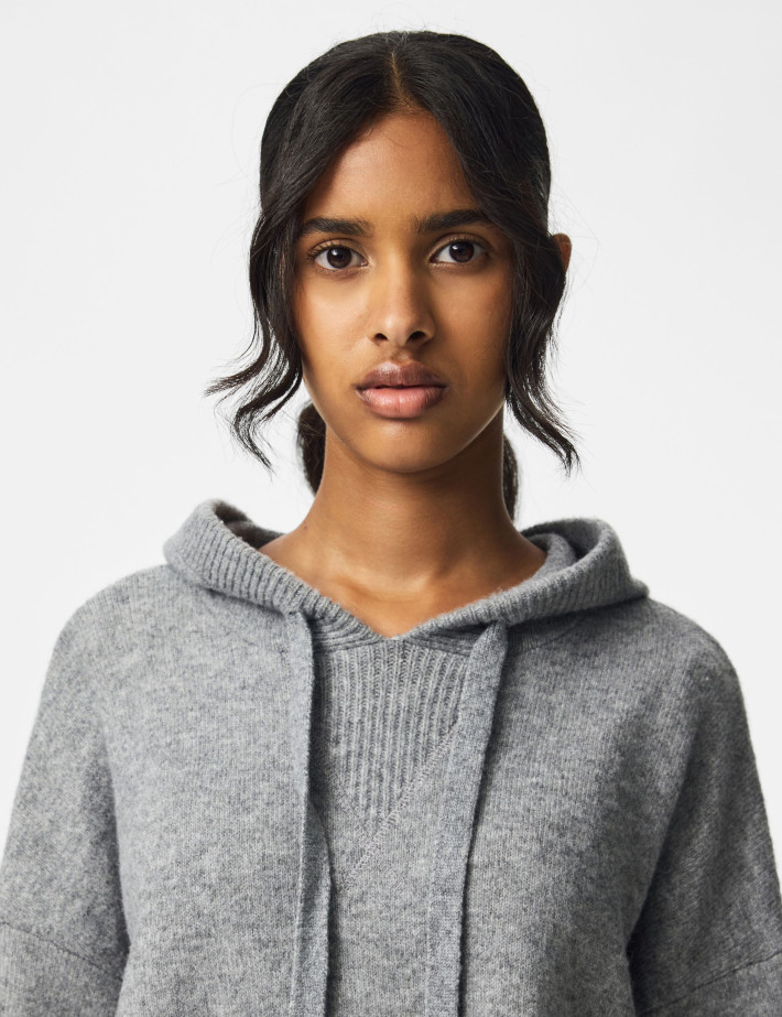 PIECES Pull Femme à Capuche Malou Gris - 7