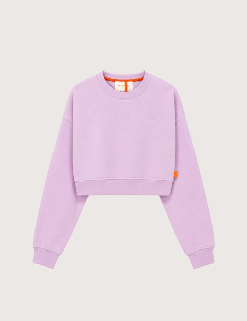 GERTRUDE Sweat Femme Col Rond Cropped Catherine Lilas