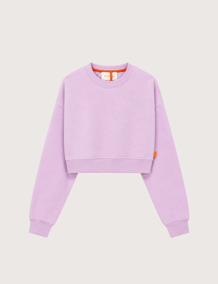 GERTRUDE Sweat Femme Col Rond Cropped Catherine Lilas