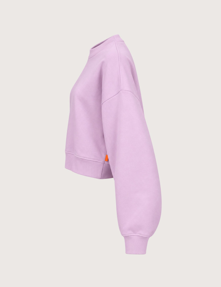 GERTRUDE Sweat Femme Col Rond Cropped Catherine Lilas - 2
