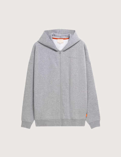 GERTRUDE Sweat Zipper Homme Print au Dos Titus Dots Gris Chiné