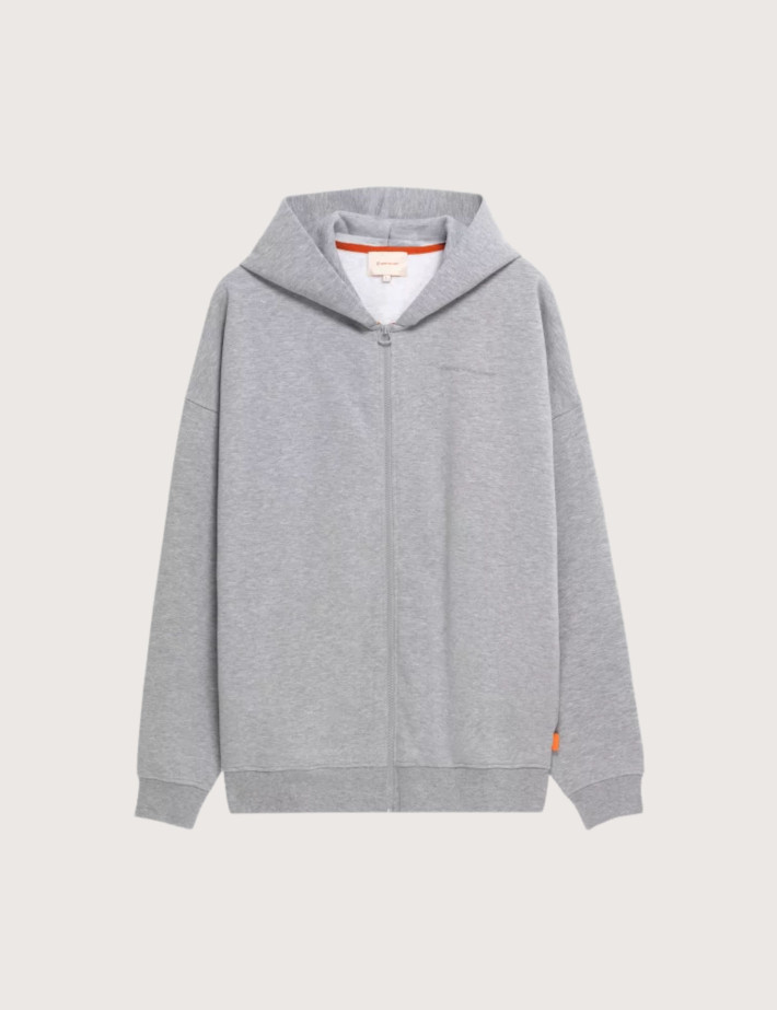 GERTRUDE Sweat Zipper Homme Print au Dos Titus Dots Gris Chiné