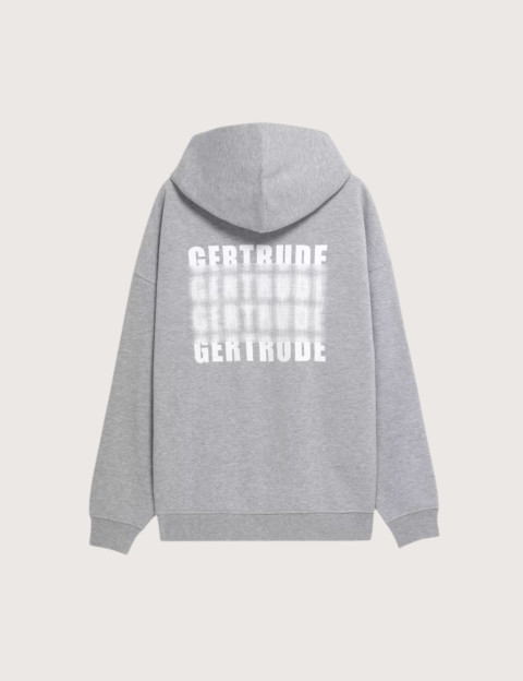 GERTRUDE Sweat Zipper Homme Print au Dos Titus Dots Gris Chiné - 2