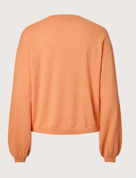 PIECES Pull Femme Nancie Beige Patch Orange - 2