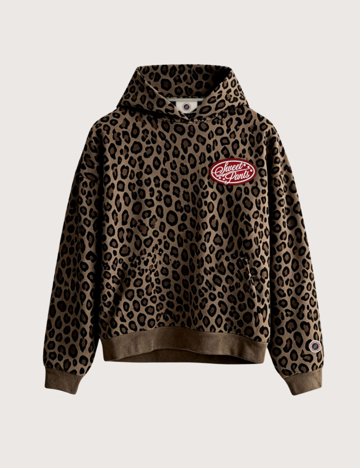 SWEET PANTS Sweat Capuche Unisex Beverly Hood Léopard