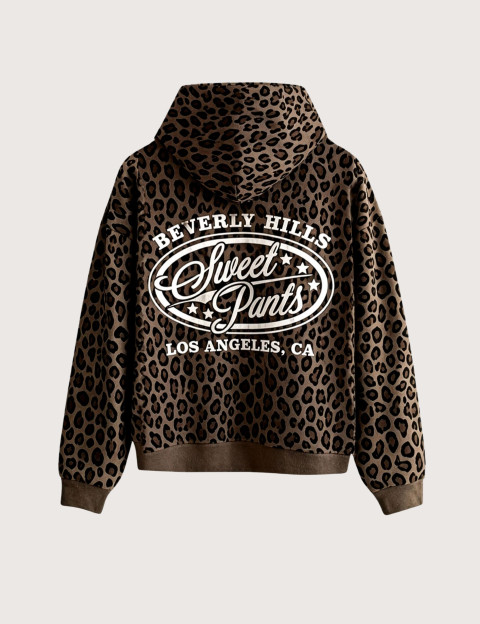 SWEET PANTS Sweat Capuche Unisex Beverly Hood Léopard - 2