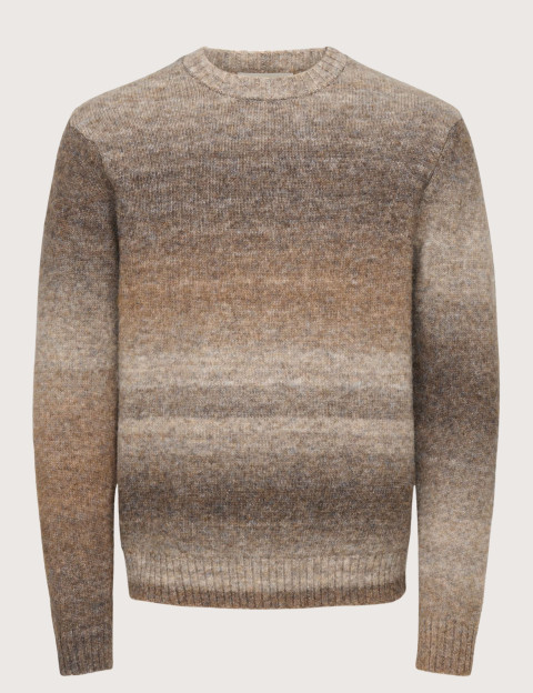 Only & Sons Pull Homme Tie & Dye Mack Camel