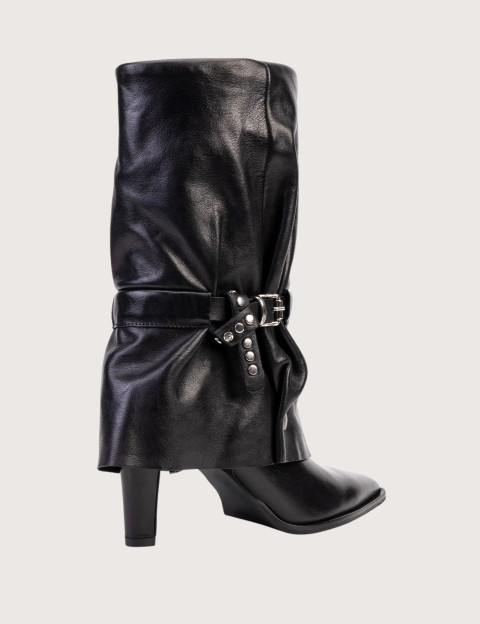 Mimmù Bottes Femme à Talons en Cuir Noir - 3