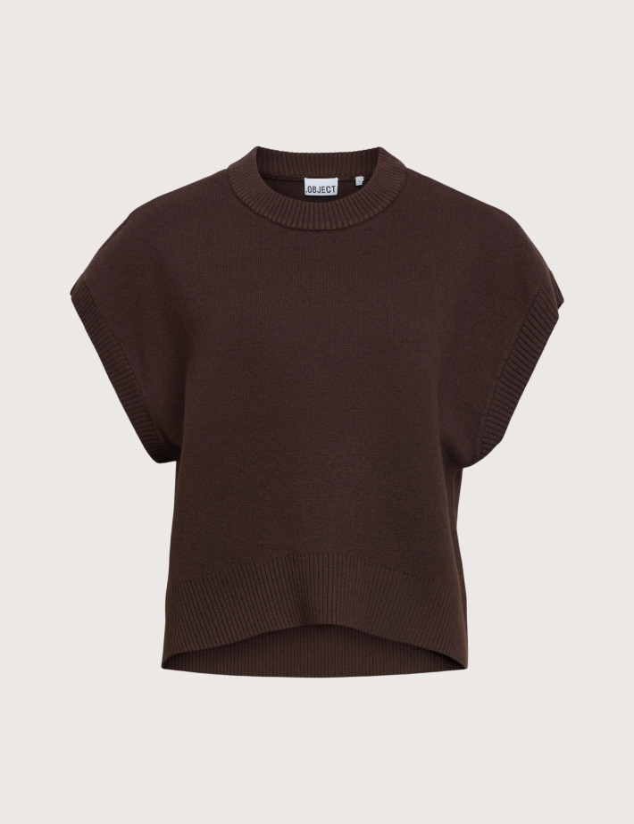OBJECT Pull Femme Sans Manches Itone Marron