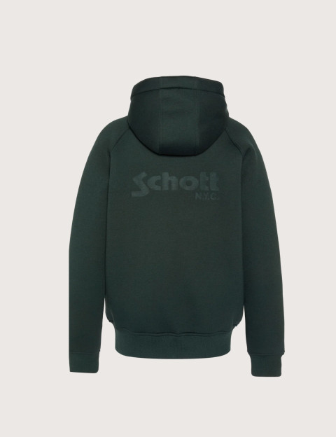 SCHOTT Sweat Homme à Zip Triplux Logo Vert - 2
