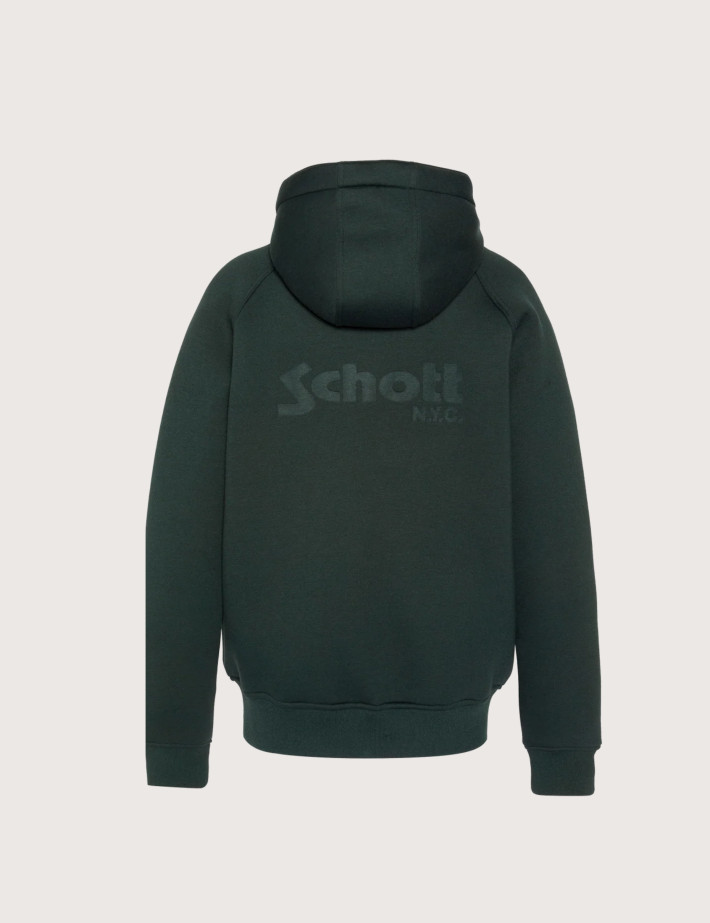 SCHOTT Sweat Homme à Zip Triplux Logo Vert - 2