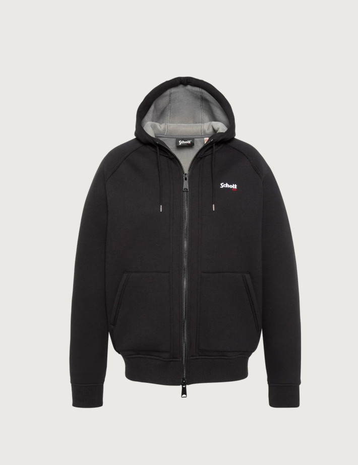 SCHOTT Sweat Homme à Zip Triplux Logo Noir
