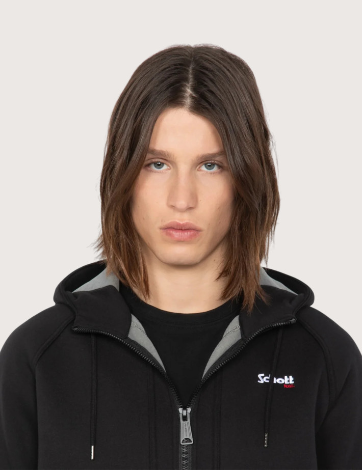 SCHOTT Sweat Homme à Zip Triplux Logo Noir - 3