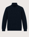 REPLAY Col Roulé Homme en Maille Marine C07W