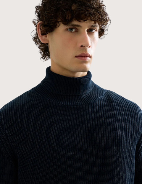 REPLAY Col Roulé Homme en Maille Marine C07W - 5