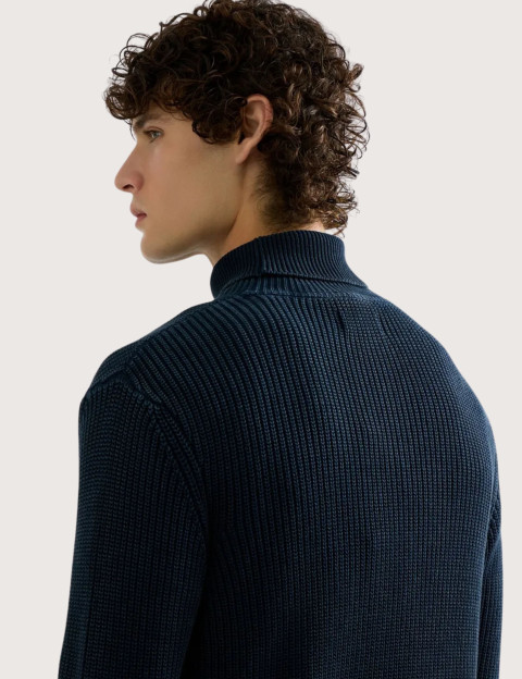REPLAY Col Roulé Homme en Maille Marine C07W - 6