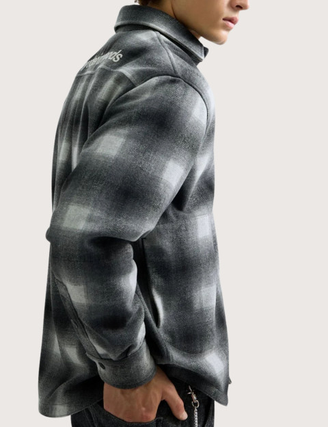 REPLAY Surchemise Homme à Carreaux Noir Blanc Gris C059 - 5