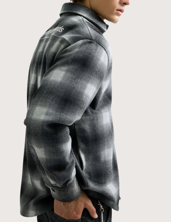 REPLAY Surchemise Homme à Carreaux Noir Blanc Gris C059 - 5