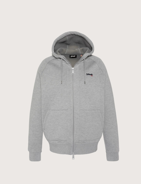 Sweat Homme à Zip Triplux Logo Gris - Schott