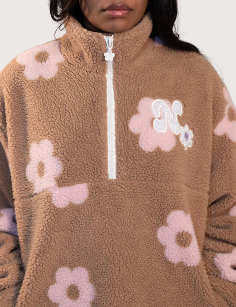 Veste Sherpa Vareuse N Flowers Beige - Natif